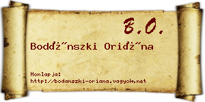 Bodánszki Oriána névjegykártya